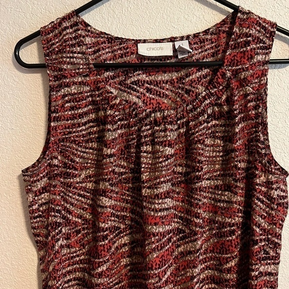 RED chico's tank top size 1 - Picture 2 of 5